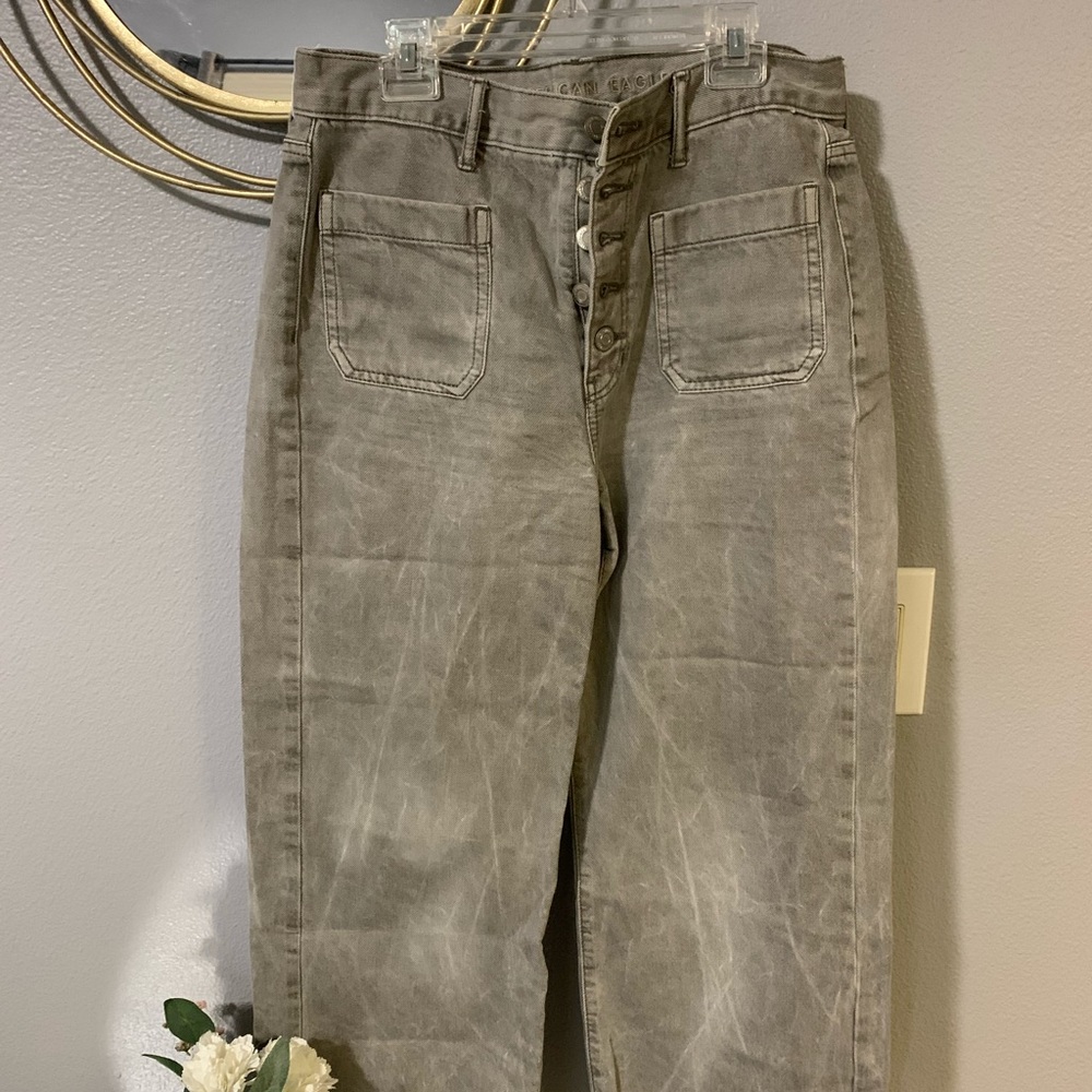 Light green boot cut jeans